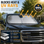 Yukon Windshield Sun Shade, Front Windshield Shade for Sun, Folding Sunshade Windshield Visor for GMC Yukon 1992-2025. - Image 2