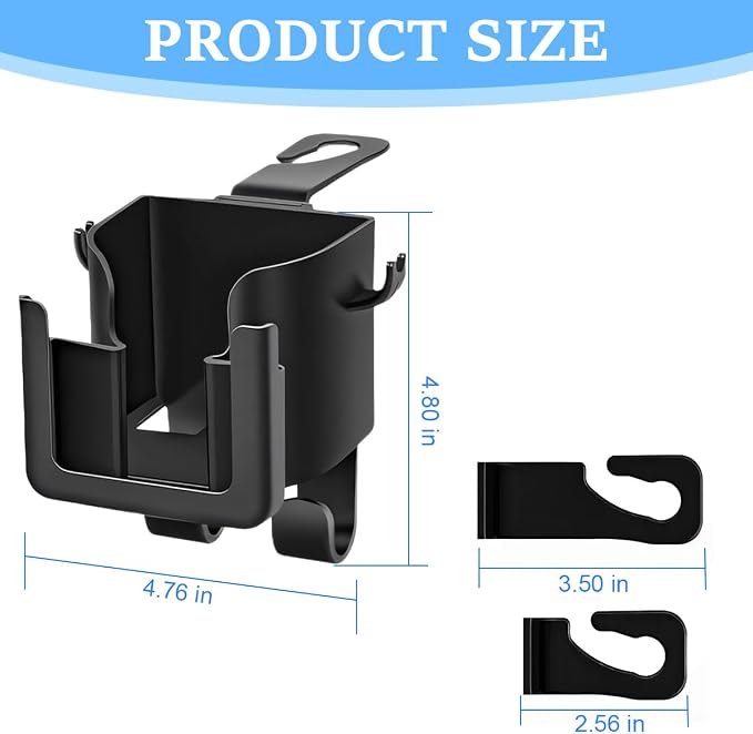 Car Headrest Cup Holder for Back Seat, 2PCS 3 in1 Multifunctional Vehicle Backseat Phone Organizer, Large Capacity Auto Handbag Storage Hook Hanger, Universal for SUV RV Truck - Image 2