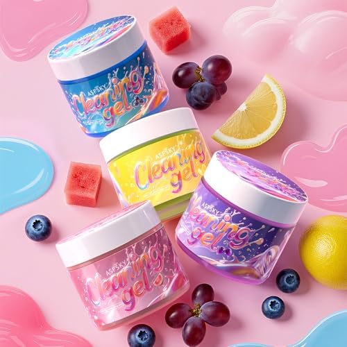 ASFSKY Car Cleaning Gel Cleaning Putty Universal Fruit Scent 4 Pack by ASFSKY