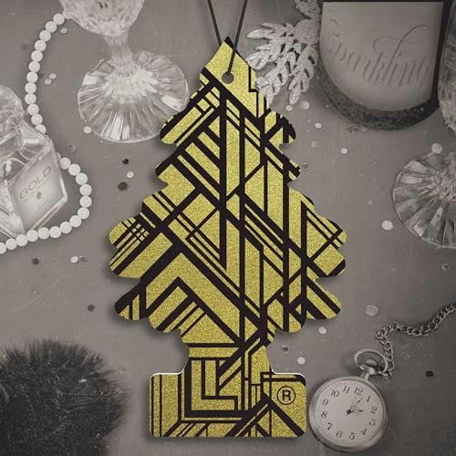 LITTLE TREES Car Air Freshener | Hanging Tree Provides Long Lasting Scent for Auto and Home | 24 Air Fresheners |Gold - Image 3