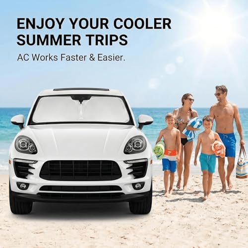 for Porsche Macan 2014-2024 2025 2026 Sun Shade Windshield Front Window Shade Custom Fit Macan Accessories Sun Visor for Car Foldable Shade Blocks UV Rays - Image 4