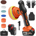 Cordless Car Buffer Polisher Kit, 2x4000mAh 21V Batteries, 6-Inch Orbital Car Polisher, 8 Variable Speeds, LED Display, 18-Piece Accessories for Waxing, Polishing & Scratch Removal by Unknown
