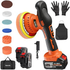 Cordless Car Buffer Polisher Kit, 2x4000mAh 21V Batteries, 6-Inch Orbital Car Polisher, 8 Variable Speeds, LED Display, 18-Piece Accessories for Waxing, Polishing & Scratch Removal by Unknown