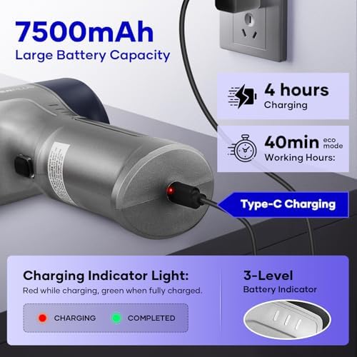 SakerPlus Mini Vacuum Cleaner, 3 in 1 Car Vacuum Cleaner High Power, 15000PA Powerful Suction, Air Duster, 7500mAh, Dual Filter,Adjustable Small Vaccum Portable Cordless for Cars,Desktop - Deep Blue - Image 5