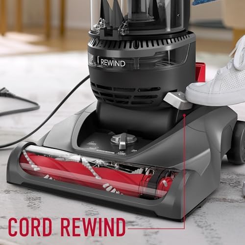 Hoover Rewind Pet Upright Bagless Vacuum Cleaner for Carpet and Hard Floors, Automatic Cord Rewind, Above Floor Cleaning Corded Vacuum Cleaners for Home Use, Gray - Image 2