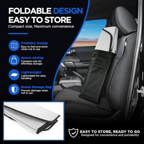 MAIKER OFF ROAD Windshield Sunshade Compatible with Toyota Tacoma 2016-2023 - Image 4