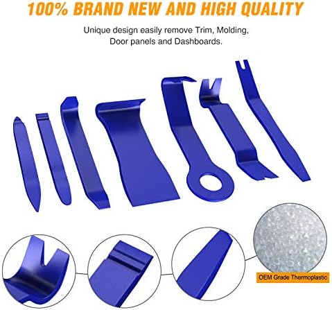 GOOACC GRC-90 Set 8PCS Auto Trim Scratch Removal Tool Car Audio Dash Panel Window Molding Fastener Remover Tool Kit-Blue - Image 3