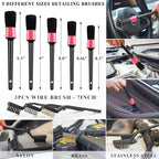 41Pcs Car Cleaning Kit, Interior Detailing Kit with High Power Handheld Vacuum, Detailing Brush Set, Windshield Tool, Snow Shovel, Pink Complete Auto Accessories for Women - Image 5