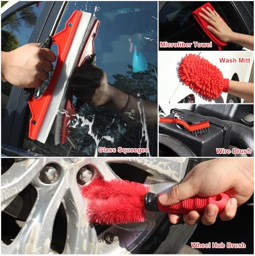 25Pcs Car Detailing Kit with Drill Brushes, Car Cleaning Kit for Interior Exterior, Wheel & Tire Brushes, Polishing Pads for Waxing, Auto Detailing Tools – Gift for Men Dad (25PCS) - Image 5