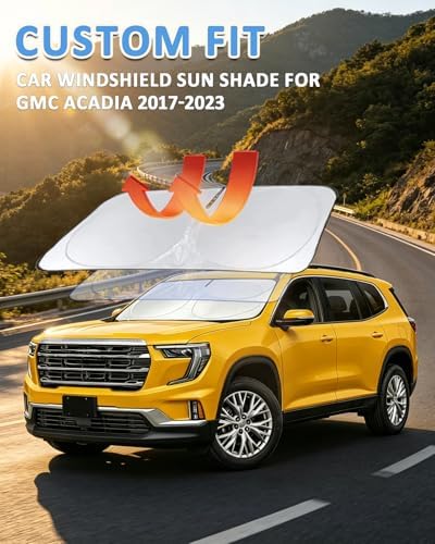 INSAUTO Windshield Sun Shade for 2017-2023 GMC Acadia SUV 2024-2025 2026, Custom-Fit Acadia Sun Visor Protector, 99% UV Block Heat Sun Shield, Silver Reflective Front Window Sunshade - Image 5