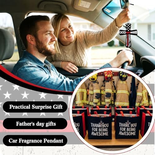 Fumete 24 Pcs Christian Firefighter Gift for Man Cross Car Air Fresheners - Image 6