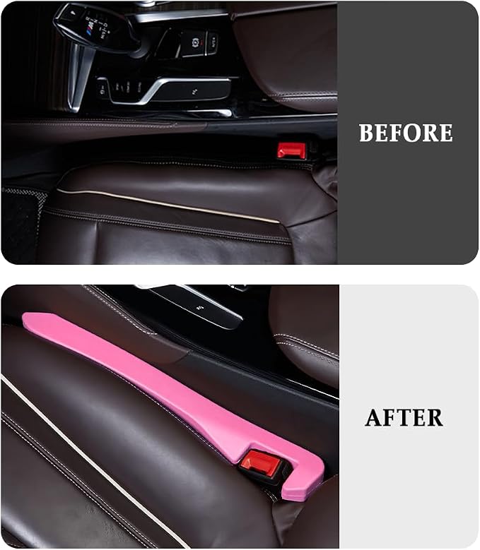 IHOTDER 2PCS Car Seat Gap Filler,Super Flexible Car Side Seat Gap Filler Car interior Accessories,Universal CCar Organizer Between Seats for Tightly Filling Seat Gaps (Pink)…… - Image 5