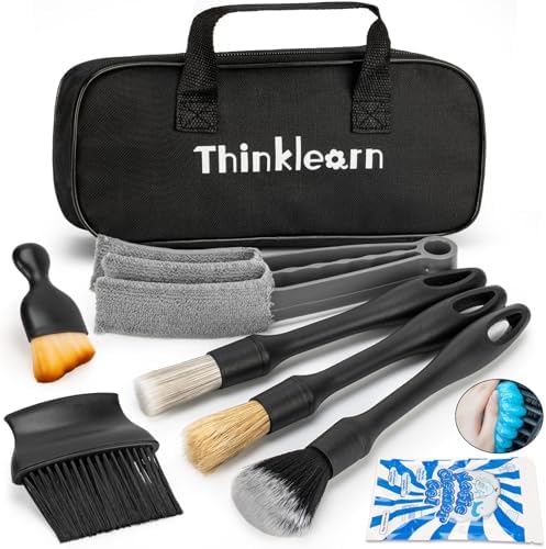 ThinkLearn Car Detailing Kit Brush Set with Cleaning Gel, Car Accessories by THINKLEARN