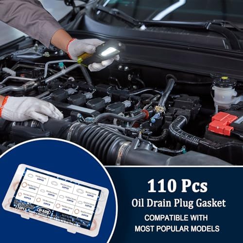 110pcs Oil Drain Plug Crush Washer Gasket Seal Assortment 50pcs Cooper and 60pcs Aluminum Oil Plug Washers-10mm 12mm 14mm 16mm 18mm O-105 - Image 4