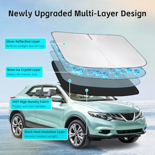 Windshield Sun Shade for Nissan Murano 2003-2014 Sunshade - Image 3