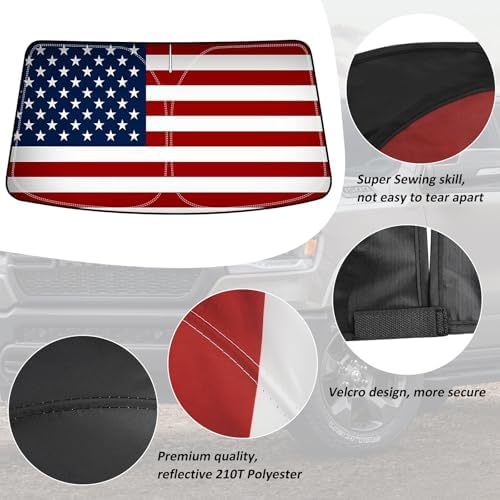 Bestview American Flag Windshield Sunshade for 2010-2025 Dodge Ram 2500 3500,Custom Fit Foldable Front Window Sunshade Sun Visor Accessories Protector Block UV Rays Heat, Keep Your Car Cooler - Image 6