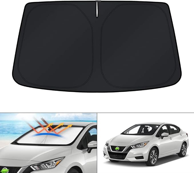 KUST Windshield Sun Shade for Nissan Versa Accessories 2020-2024 2025 2026 Sunshade Window Sun Visor Protector Foldable Blocks UV Rays Keep Your Car Cooler by KUST