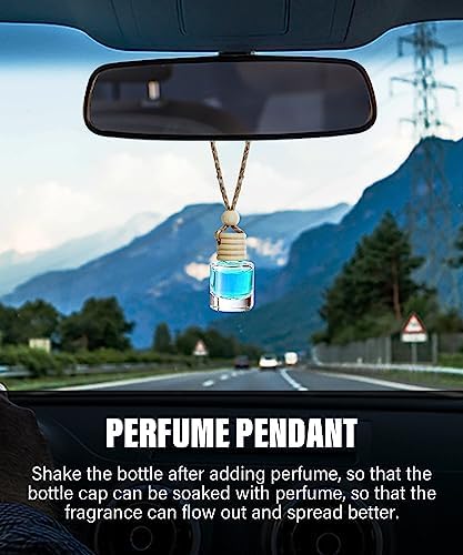 ESEWALAS 5PCs Hanging Car Air Freshener, Empty Glass Perfume Bottlespendant Bottle, Air Freshener Pendant - Image 5