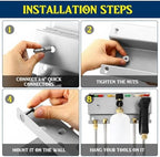 DoubleFill Pressure Washer Gun Holder, Wall Mount Foam Cannon Holder, Car Wash Accessories Organizer for Wand/Nozzle Tips, 1/4'' Pressure Washer Accessories Storage Rack (Silver) - Image 4