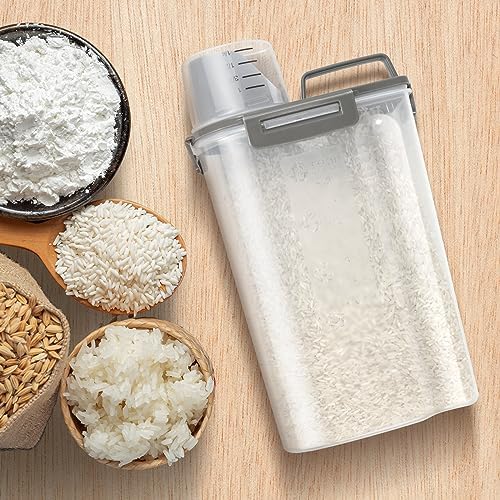TBMax Rice Storage Container 3 to 5 Lbs - Small Cereal Oatmeal Flour Container with Easy Pouring Spout & Cup, Portable Pet Dog Cat Food Dispenser for Small Spaces, Travel, or Daily Use - Image 5
