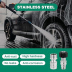 Jewheg 2026 Upgraded Version，Pressure Washer Quick Connect Kit, Stainless Steel Pressure Washer Adapter Set, M22 Swivel 14mm to 3/8 Inch Quick Disconnect，3/4 Inch Hose Fittings - Image 5