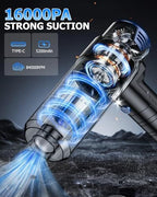 AHNR Handheld Car Vacuum Portable Cordless, 16000PA Hand Vacuum Cleaner - Image 2