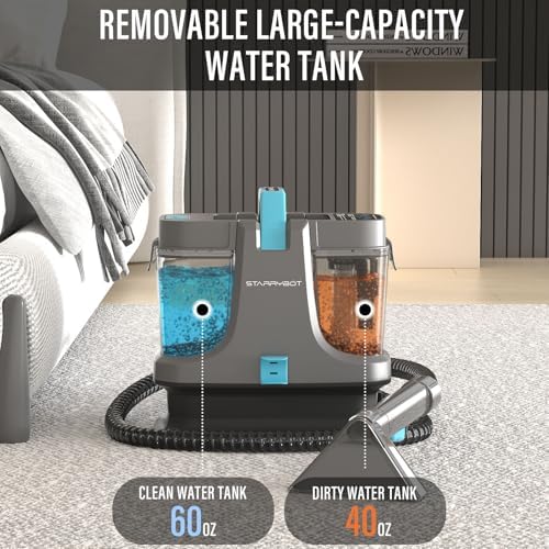 Starrybot Portable Carpet Cleaner with Steam, 18Kpa Spot Cleaner(Gray) - Image 4
