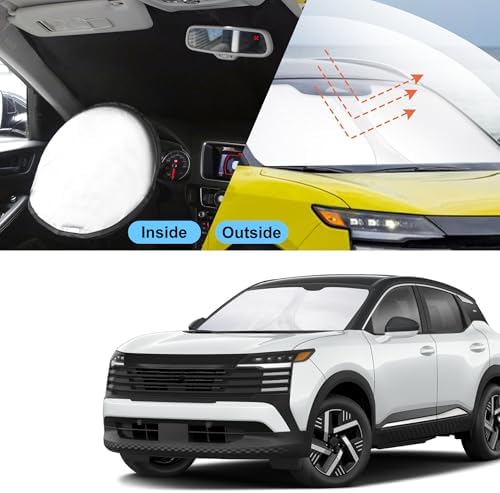 TINGLU Sun Shade for Nissan Kicks 2025 2026 Accessories Windshield Sun Shade Window Shade UV Rays Protection Sun Visor Cover with Steering Wheel Sunshade Storage Bag - Image 6
