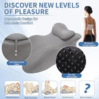 Intimacy Pillow Wedge - Sweet Spot Pillow for Couples, Memory Foam Ergonomic Support Cushion, Multi-Position Couples Pillow, Removable Washable Cover for Relaxation & Play (Full Grey) - Image 6