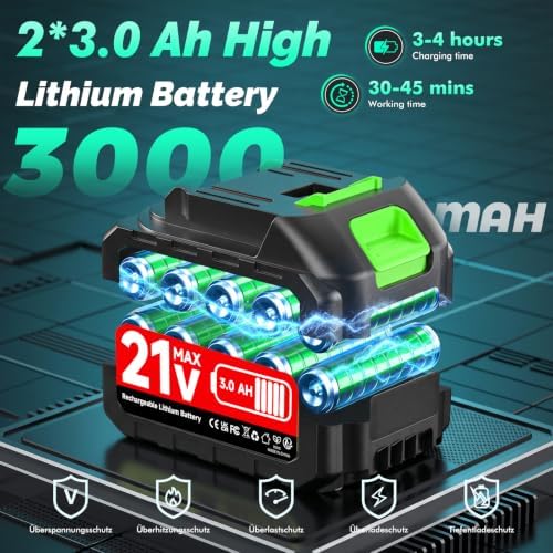 Cordless Pressure Washer, 80Bar/1160PSI Battery Power Washer Gun with 6-Nozzle & 2*3.0Ah Battery, Portable Car Washing Kit, High Pressure Jet Wash for Patio, Driveway, Pet, Garden, and Home Cleaning - Image 4