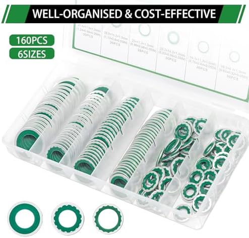 160PCS A/C Compressor Seal Washers Assortment Kit, A/C Gaskets - Image 4