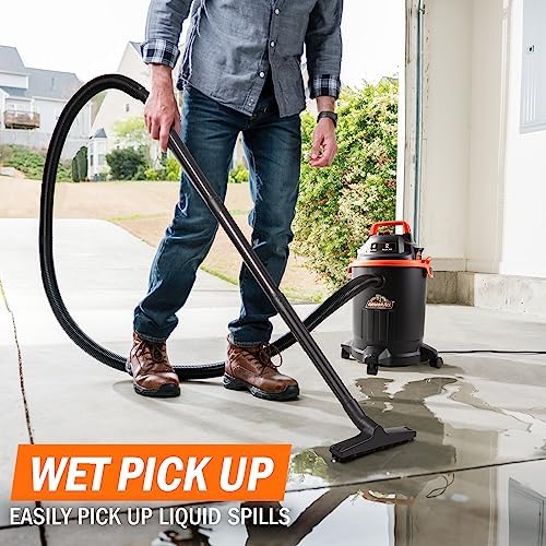 Armor All VO405P 0901 4 Gallon Wet/Dry Vac 2.0 Peak HP Shop Vacuum with Nozzles & Brush,Black/Orange - Image 5