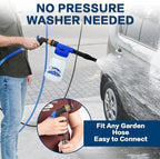 anngrowy Car Wash Foam Gun Soap Car Wash Foam Cannon for Garden Hose Foam Sprayer Car Wash Soap Foam Gun Hose Foam Cannon Blaster Hose Foam Cannon Gun Quick Connector to Any Garden Hose (Blue) - Image 5