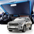 DMJN Front Windshield Sun Shade for Kia Telluride (2020-2026), [Nano Ice-Crystal Coatings] UPF50+ Heat & UV Block, Protect Car Interior & Keep Cool, Flodable Steel-Ring Car Cover for Summer by DMJN