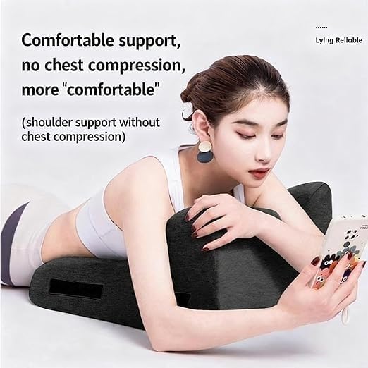 27 Degree Incline Memory Foam Wedge Pillow, Ergonomic Body Position Helper Cushion for Couples, Multi Purpose Bed Wedge for Reading Back Support and Leg Elevation,Black - Image 3