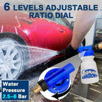 anngrowy Car Wash Foam Gun Soap Car Wash Foam Cannon for Garden Hose Foam Sprayer Car Wash Soap Foam Gun Hose Foam Cannon Blaster Hose Foam Cannon Gun Quick Connector to Any Garden Hose (Blue) - Image 4