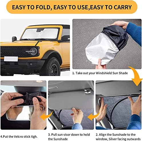 INSAUTO for Subaru Impreza Windshield Sun Shade Fit for Crosstrek Baja XV Crosstrek 2012-2025 Foldable Sunshade Car Sun Visor Cover Protector 210T Reflective Shade Blocks UV Rays Car Accessories L - Image 5