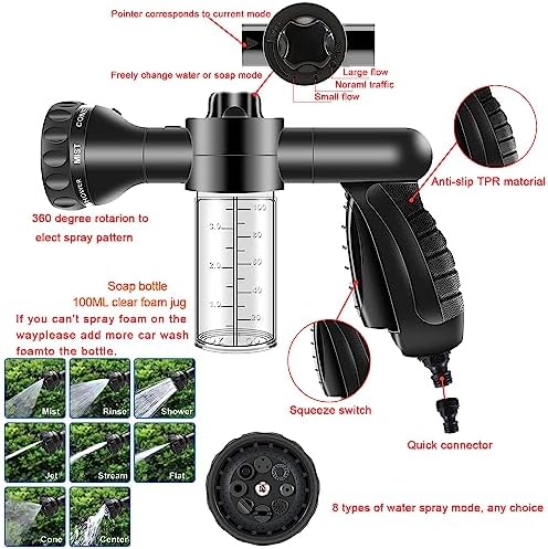 LIANXIN Car Wash Kit -Car Cleaning Kit Cars Washs Foam Gun Microfiber Sponge Cars Washing Kits Tire BrushTowels Complete Large Washs Mitt - Image 2