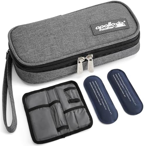 apollo walker Insulin Cooler Travel Case Diabetic Medication with Ice Packs and Insulation Liner insulin cooler travel case tsa approved by apollowalker