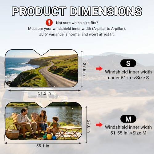 LAPE Custom Car Windshield Sun Shade Personalized Photo Logo Text - Image 5