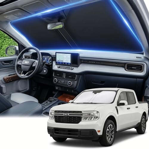for Ford Maverick 2022-2025 Windshield Sun Shade, Double Layer 280T Front Window Shade, Custom Fit Foldable Sun Visor, UV Ray Blocker, Summer Car Accessory by AuyNeas