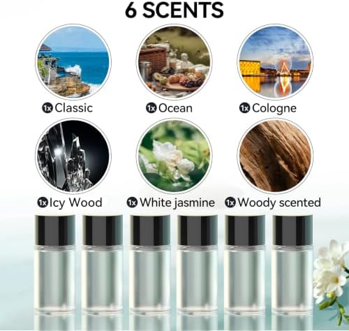 Smart Car Air Freshener,Grey,with 6×10ml Assorted Fragrance Oils - Image 5