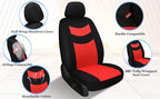 Tapha Universal Car Seat Covers Full Set - Front and Rear Split Bench, Easy to Install, Breathable and Washable Universal Interior Covers for Auto, SUV, Sedan, Van, Airbag Compatible, Black & Red - Image 4