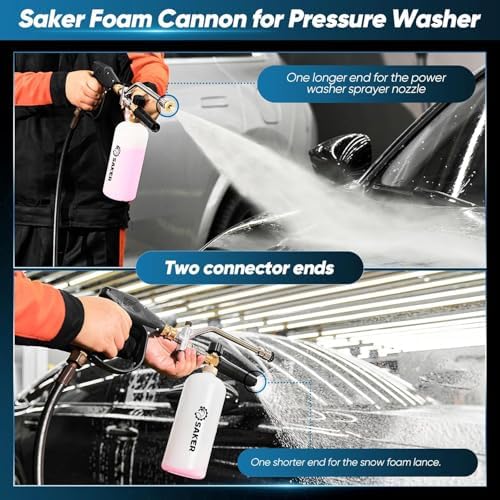 Saker Foam Cannon Dual Connector Accessory for Pressure Washer Kit - Image 6