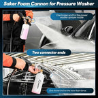 Saker Foam Cannon Dual Connector Accessory for Pressure Washer Kit - Image 6