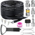 100FT Sewer Jetter Kit for Pressure Washer, 5800PSI Drain Cleaner Hose by Trustworthy