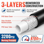 YAMATIC Pressure Washer Hose 100 FT 1/4", 3200 PSI, M22-14mm Females - Image 6