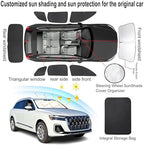 TINGLU Window Shades for Audi Q7 SUV 2016-2025 2026 Accessories Side Full Windows Cover Camping Rear Triangular Windshield Sun Shade Sun UV Rays Privacy Protection 8PCS - Image 3