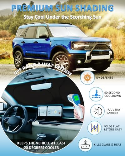Sunshade for Ford Bronco Sport 2021-2025 2026 Windshield Sun Shade Shield - Image 4