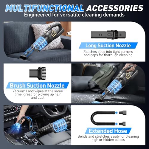 CKIKH Handheld Vacuum Cordless, 15000PA Hand Held Car Vacuum Cleaner - Image 3